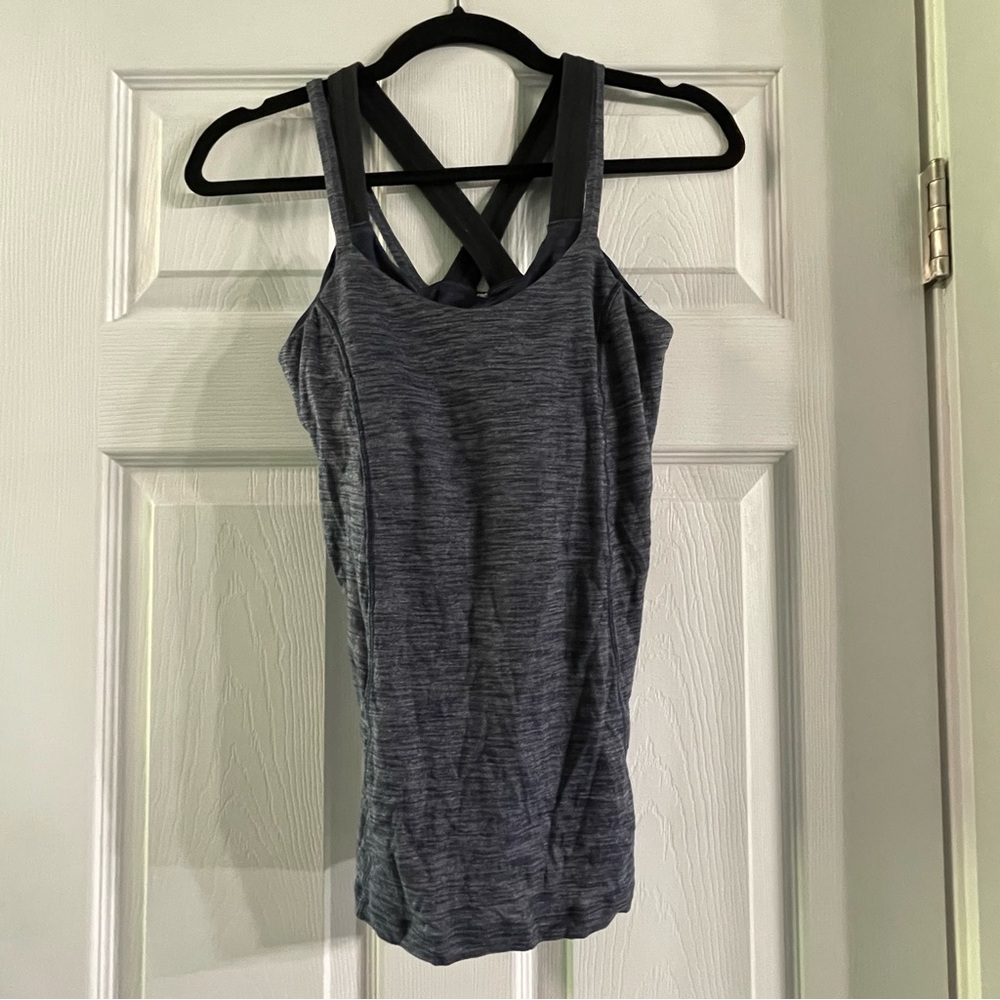 Lululemon Athletica layered blue Tank Top with built in bra
